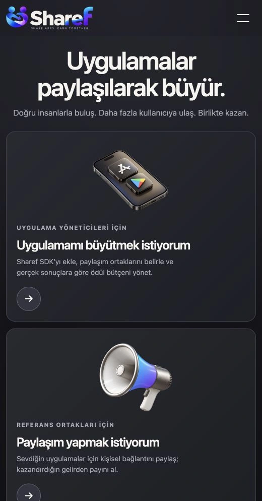 Sharef — Uygulama sahipleri için Sharef